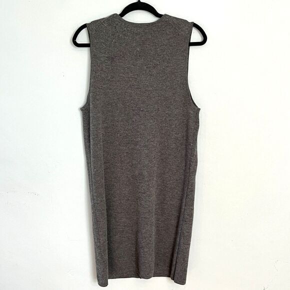 Vintage Lambswool Blend Sleeveless Sweater Knit Dress by Amanda Smith Sz M Gray - Picture 8 of 11